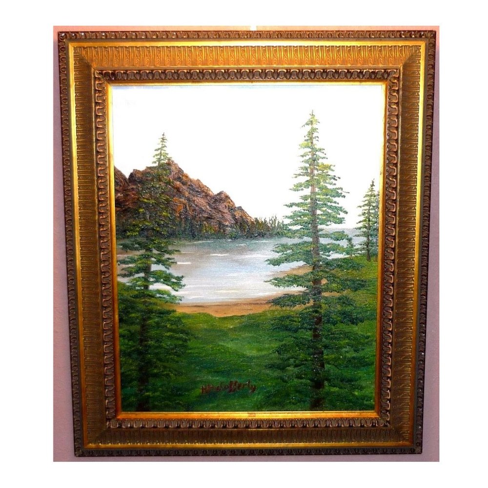 oil painting original Whispering Pines Nature Signed N McCafferty size 16x20